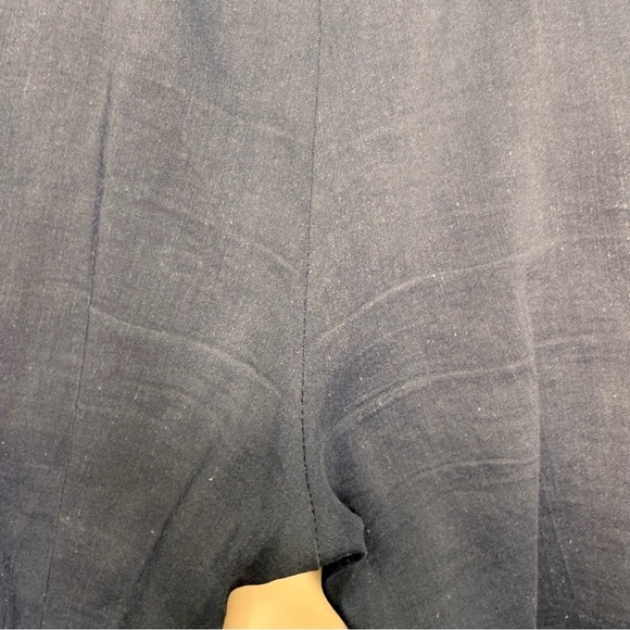 Theory Blue Linen Cropped Straight Leg Cropped Pants Size 8 - Picture 10 of 14